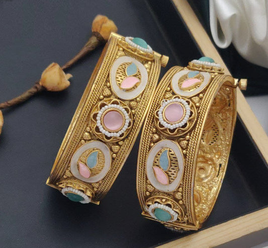 High Bras-gold-finish Bangles